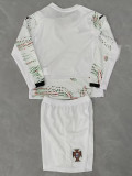 25/26 Portugal Away Long Sleeve Kids  Soccer Jersey