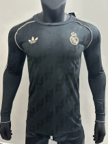 24/25 RMA Black Commemorative Edition Long Sleeve Player Version Retro Soccer Jersey
