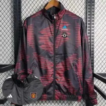 2023 Man Utd Maroon & Black Double Sided Windbreaker (双面风衣)