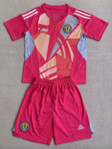 24/25 Scotland Pink Goalkeeper Kids Soccer Jersey
