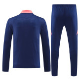 24/25 Man Utd Blue Kids Half Pull Tracksuit  (蓝色童装、半拉链)