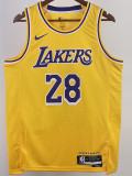 22/23 LAKERS HACHIMURA #28 Yellow Top Quality Hot Pressing NBA Jersey(圆领)