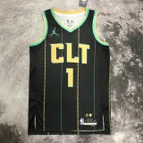 22/23 HORNETS BALL #1 Black City Edition Top Quality Hot Pressing NBA Jersey