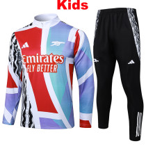24/25 ARS Red & Blue Jigsaw puzzle Kids Half Pull Tracksuit  (童装、半拉链)