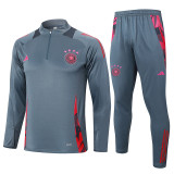 24/25  Germany Dark Grey Half Pull Tracksuit  (半拉链、B842)