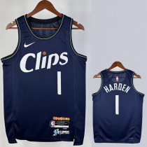 23/24 CLIPPERS HARDEN #1 Dark blue City Edition Top Quality Hot Pressing NBA Jersey