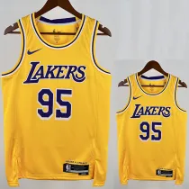 Lakers ANDERSON # 95 Yellow Top Quality Hot Pressing NBA Jersey