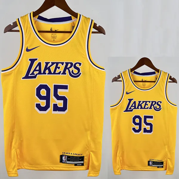 Lakers ANDERSON # 95 Yellow Top Quality Hot Pressing NBA Jersey