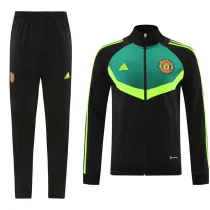 24/25 Man Utd  Black Green Jacket Tracksuit(03)
