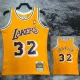 1984/1985 LAKERS JOHNSON #32 Yellow Retro Top Quality Hot Pressing NBA Jersey(圆领)