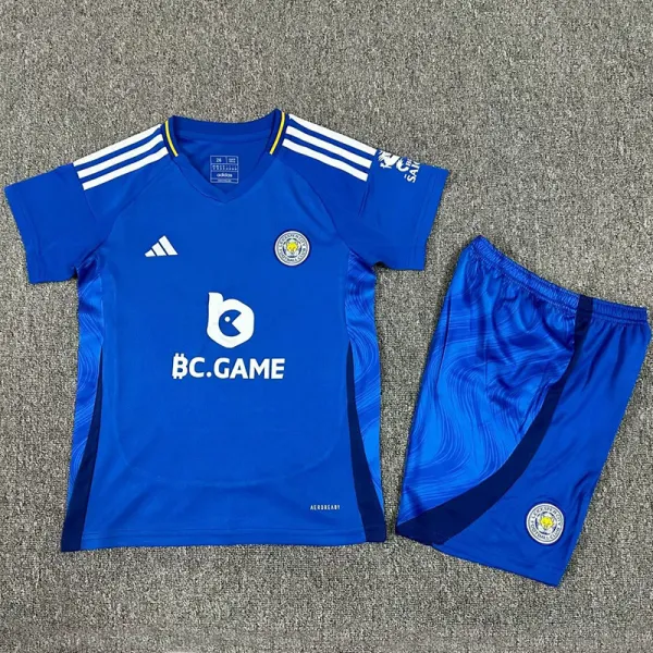 24/25 Leicester City Home  Kids  Soccer Jersey (BC.GAME广告)