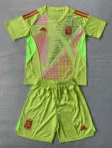 24/25  Argentina Green Goalkeeper Kids Soccer Jersey