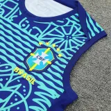 24/25  Brazil White Blue WaveTank top and shorts suit