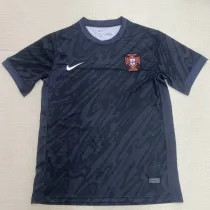 2024 Portugal Goalkeeper Black  Fans Soccer Jersey