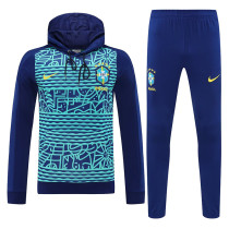 24/25 Brazil Blue Wave Hooded  Tracksuit