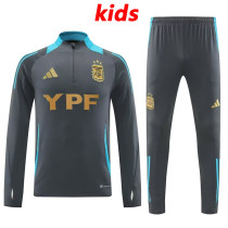 24/25 Argentina Grey Kids Half Pull Tracksuit (半拉链)(童装）