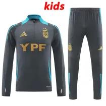 24/25 Argentina Grey Kids Half Pull Tracksuit (半拉链)(童装）