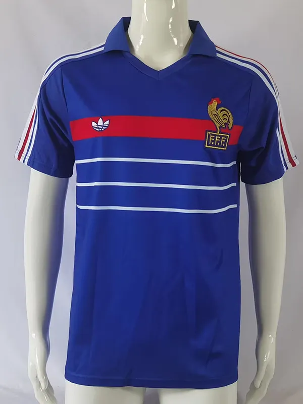1982/1984 France Home Retro Soccer Jersey