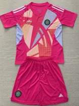 24/25 Celtic Pink Goalkeepe Kids Soccer Jersey