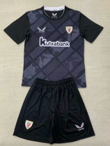 24/25 Bilbao Black Goalkeeper Kids Soccer Jersey