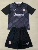 24/25 Bilbao Black Goalkeeper Kids Soccer Jersey