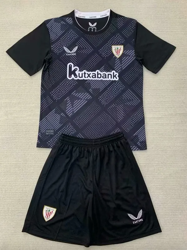 24/25 Bilbao Black Goalkeeper Kids Soccer Jersey