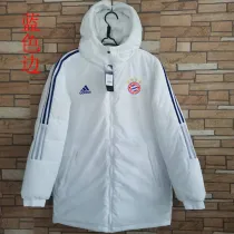 22/23 Bayern White Hooded Cotton Coat Blue Edge (蓝色边) 棉衣