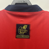 1996  Spain Home Red Retro Soccer Jersey