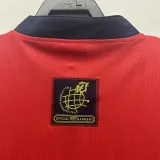 1996  Spain Home Red Retro Soccer Jersey