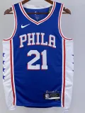 22/23 76ERS EMBIID #21 Blue Top Quality Hot Pressing NBA Jersey (V领）