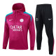 24/25 PSG Purple Hooded  Half Pull Tracksuit(Add Fluff)  (半拉链、加绒F598)