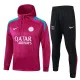 24/25 PSG Purple Hooded  Half Pull Tracksuit(Add Fluff)  (半拉链、加绒F598)