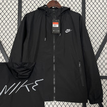 2024 New NK Black Windbreaker(后背带字、连帽）