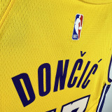 LAKERS DONCIC'#77 Yellow Top Quality Hot Pressing NBA Jersey(V领）