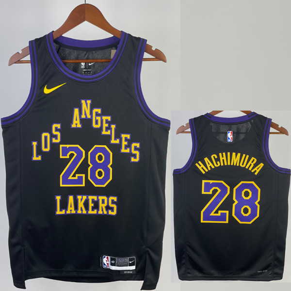 23/24 LAKERS HACHIMURA #28 Black City Edition Top Quality Hot Pressing NBA Jersey