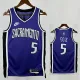 24/25 KINGS FOX #5 Purple Home Top Quality Hot Pressing  Retro NBA Jersey