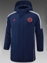 24/25 Bayern Royal Blue Hooded Cotton Coat (红标）帽棉衣