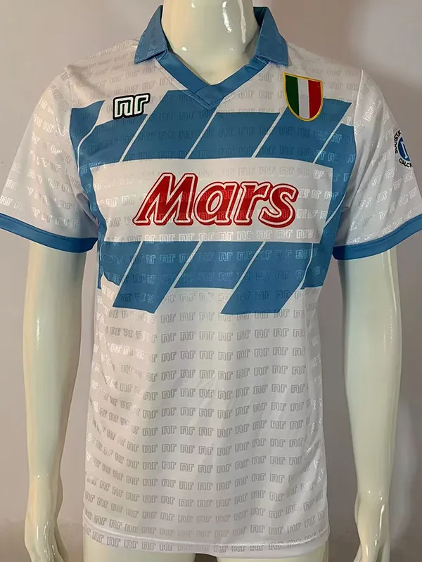 1990/1991 Napoli  Away White Retro Soccer Jersey