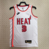 22/23 Heat WADE #3 White Top Quality Hot Pressing NBA Jersey (Retro Logo)