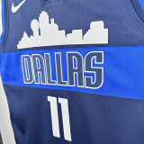 Dallas Mavericks LRVING #11 Royal Blue （Snow Mountain） Top Quality Hot Pressing NBA Jersey（雪山V领）