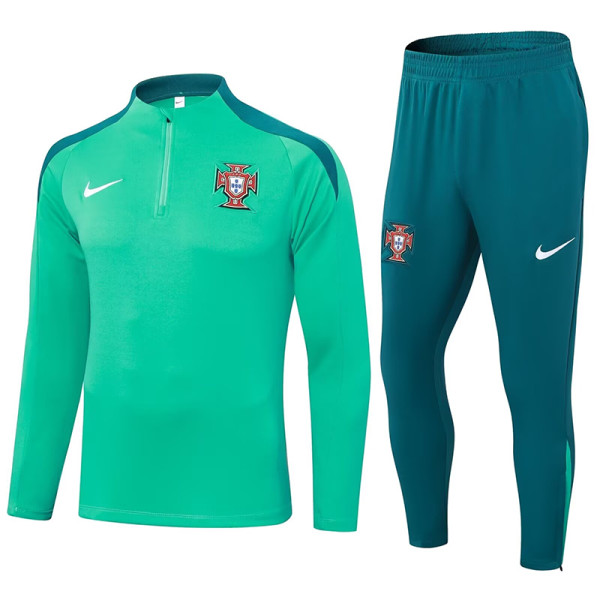 24/25 Portugal Light Green Half Pull Tracksuit (半拉链)