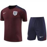 24/25 England Maroon  Training Short Suit（枣红）