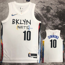 22/23 NETS SIMMONS #10 White City Edition Top Quality Hot Pressing NBA Jersey
