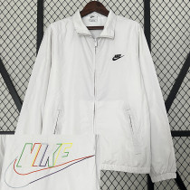 2024 New NK White Grey Windbreaker(后背带彩字、彩标）