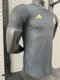 24/25  Algeria Grey Black Player Version Soccer Jersey（黄色队标）