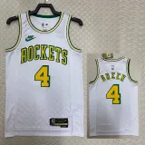 22/23 ROCKETS GREEN #4 White Top Quality Hot Pressing NBA Jersey (Retro Logo)