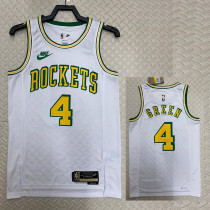 22/23 ROCKETS GREEN #4 White Top Quality Hot Pressing NBA Jersey (Retro Logo)