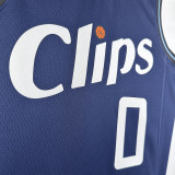 23/24 CLIPPERS WESTBROOK #0 Dark blue City Edition Top Quality Hot Pressing NBA Jersey