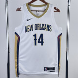 22/23 Pelicans INGRAM #14 White Top Quality Hot Pressing NBA Jersey（V领）