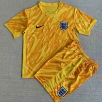 2024 England Yellow Goalkeeper  Kids Soccer Jersey
